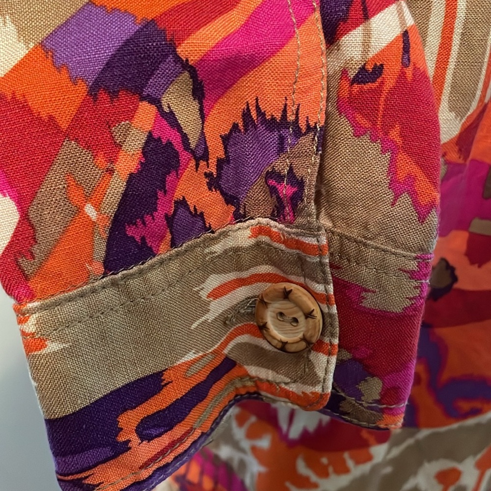 RUBY RD Multicolor Patterned Beaded Linen Jacket … - image 5